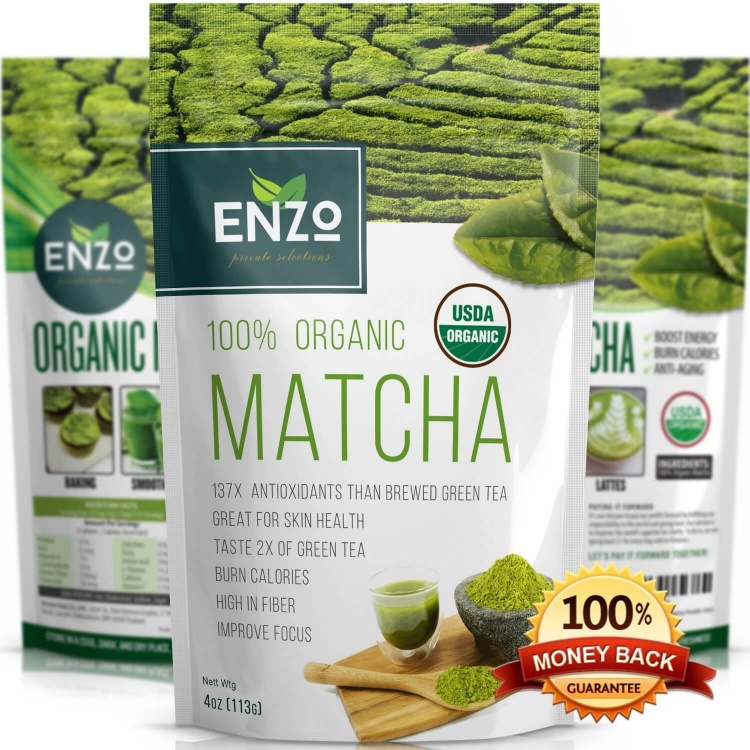 Organic Matcha Green Tea Powder by Enzo (4oz)