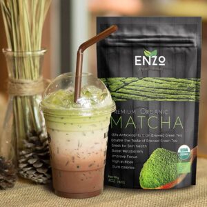 Matcha Green Tea Powder USDA Certified Maccha Classic Traditional Ceremonial Grade (4oz) 113g